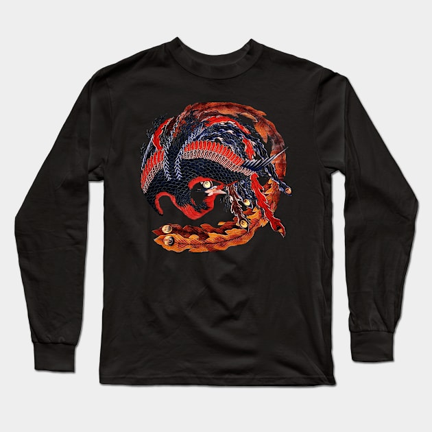 Phoenix That Glares In All Directions, 1843 By Katsushika Hokusai Long Sleeve T-Shirt by Comrade Jammy